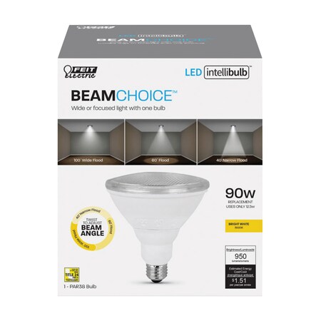 Feit Electric Feit PAR38 E26 (Medium) LED Bulb Bright White 90 Watt Equivalence 1 pk PAR38/ADJ/930CA
